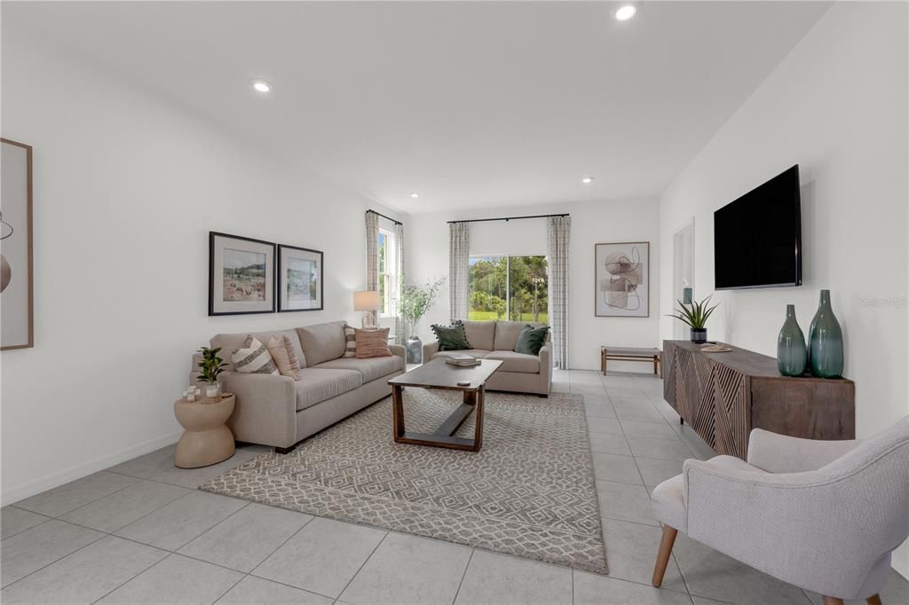 Interior, Living room, Recessed Lighting