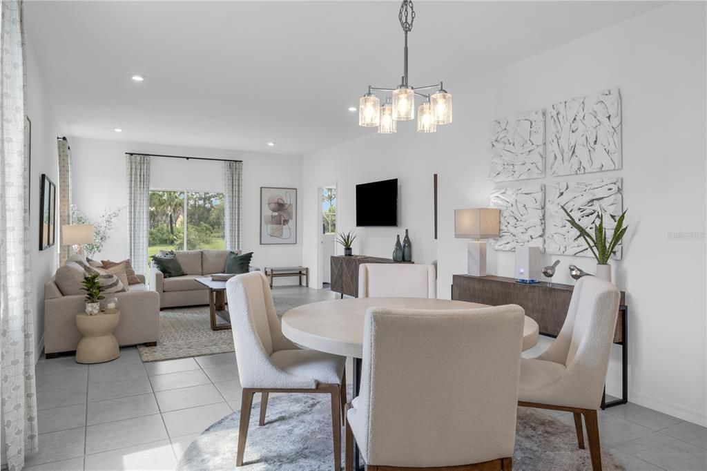 Dining room, Interior, Living room, Pendant Lights, Recessed Lighting