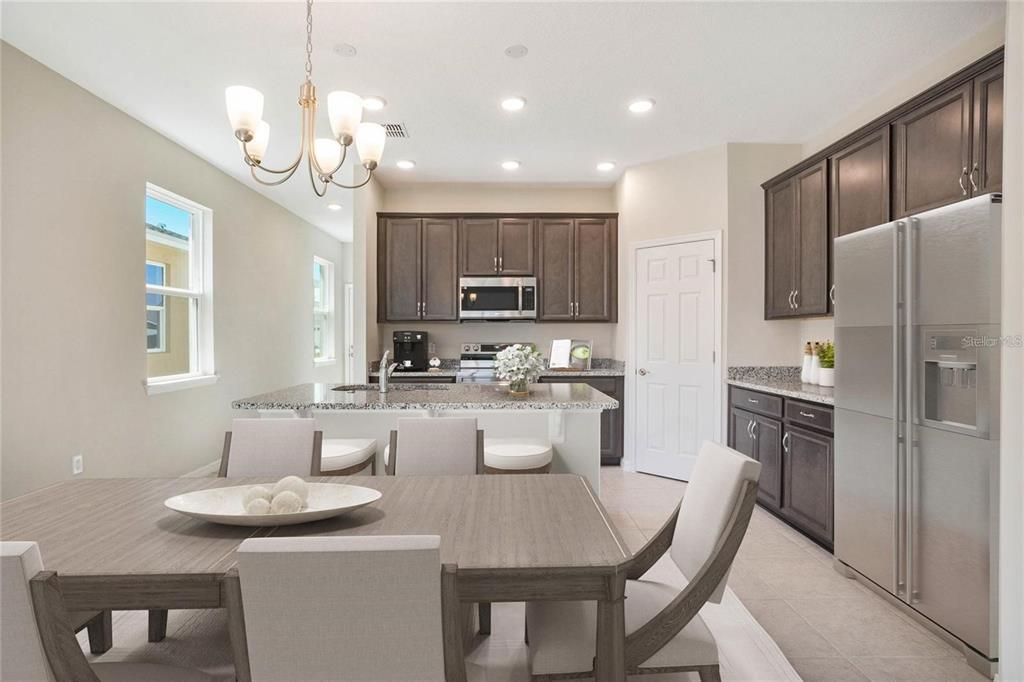 Chandelier, Dining room, Interior, Kitchen, Recessed Lighting