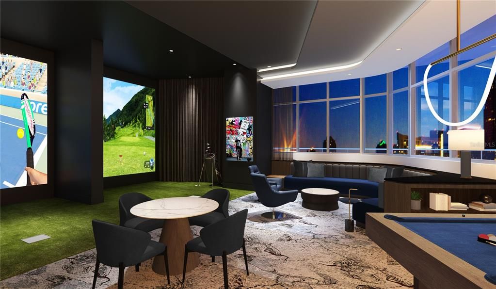 Game Room, Interior, Recessed Lighting