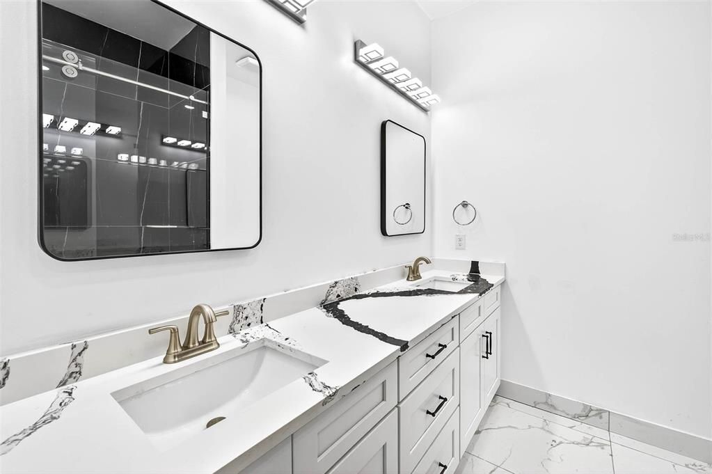 Bathroom, Dual Sink Vanities, Interior, Marble