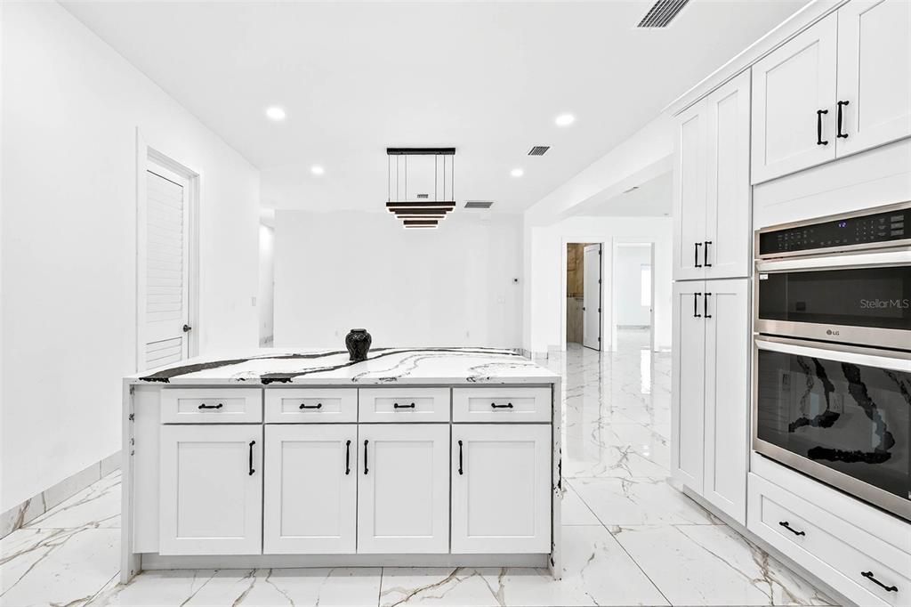 Interior, Kitchen, Marble, Recessed Lighting