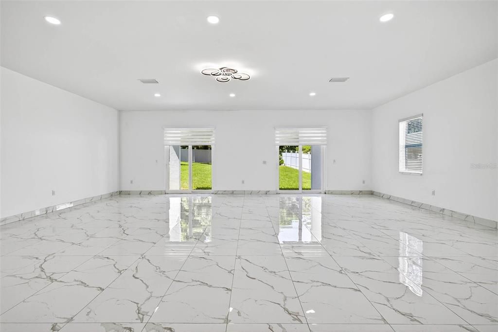 Empty room, Interior, Marble, Recessed Lighting