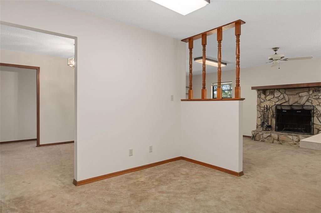 Empty room, Fireplace, Interior, Stone Walls