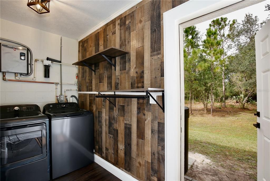 Interior, Washer, Wooden Walls