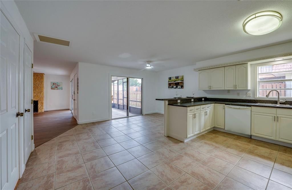 Interior, Kitchen, Wood Texture Flooring