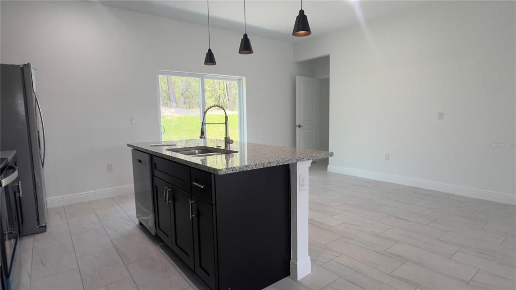 Interior, Kitchen, Marble, Pendant Lights
