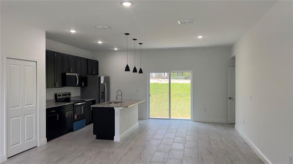 Interior, Kitchen, Pendant Lights, Recessed Lighting, Stainless Steel Appliances