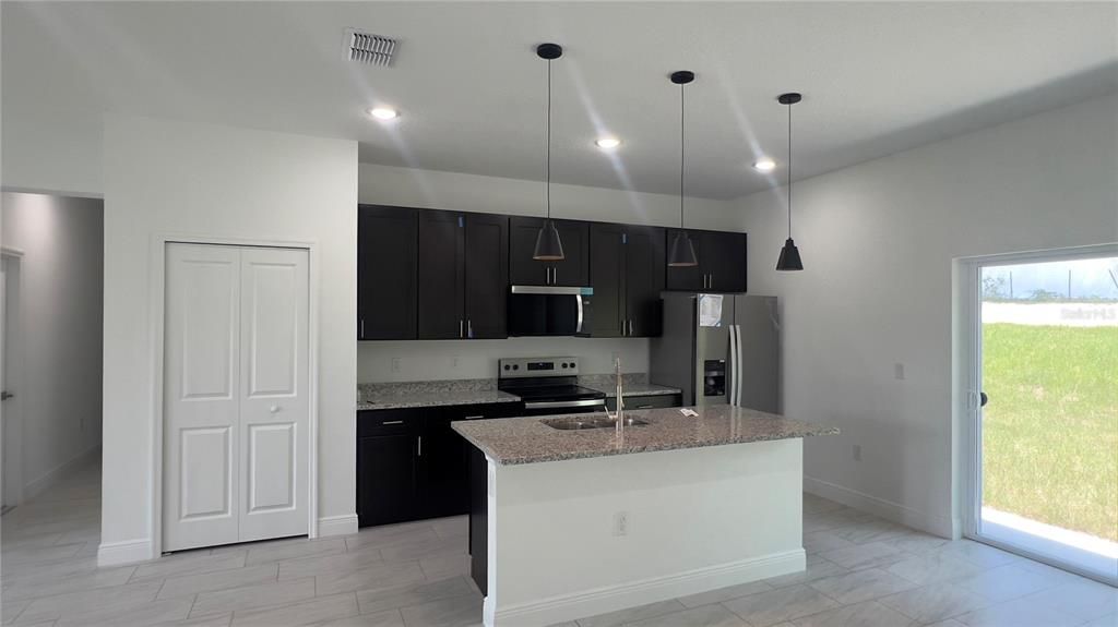 Interior, Kitchen, Pendant Lights, Recessed Lighting, Stainless Steel Appliances