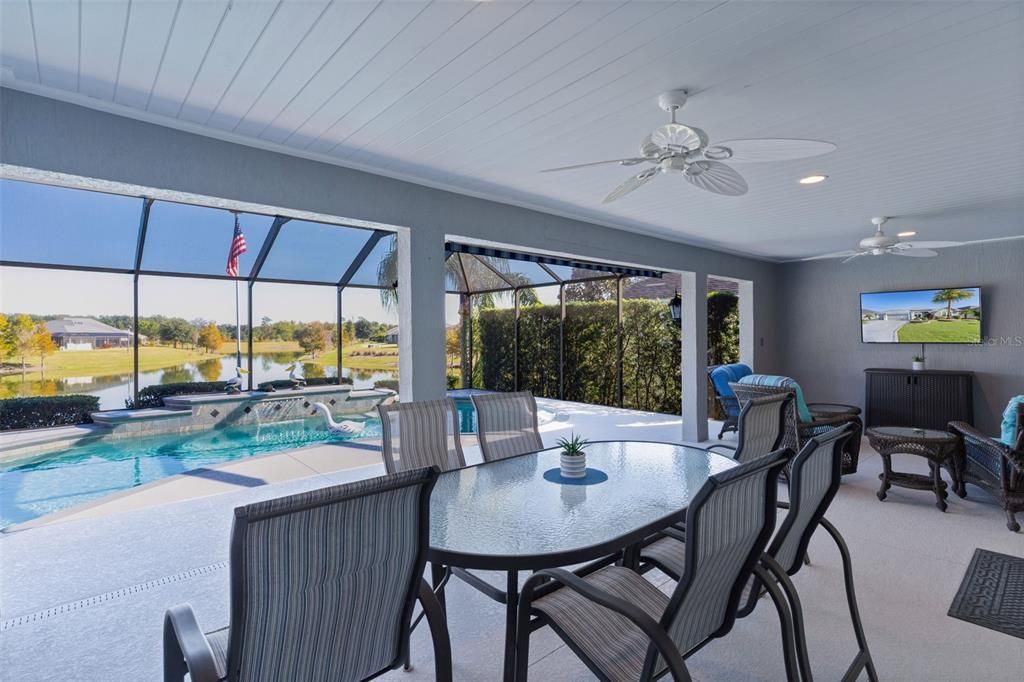 Dining room, Glass Ceilings, Interior, Pool, Recessed Lighting, Sun Room, Water