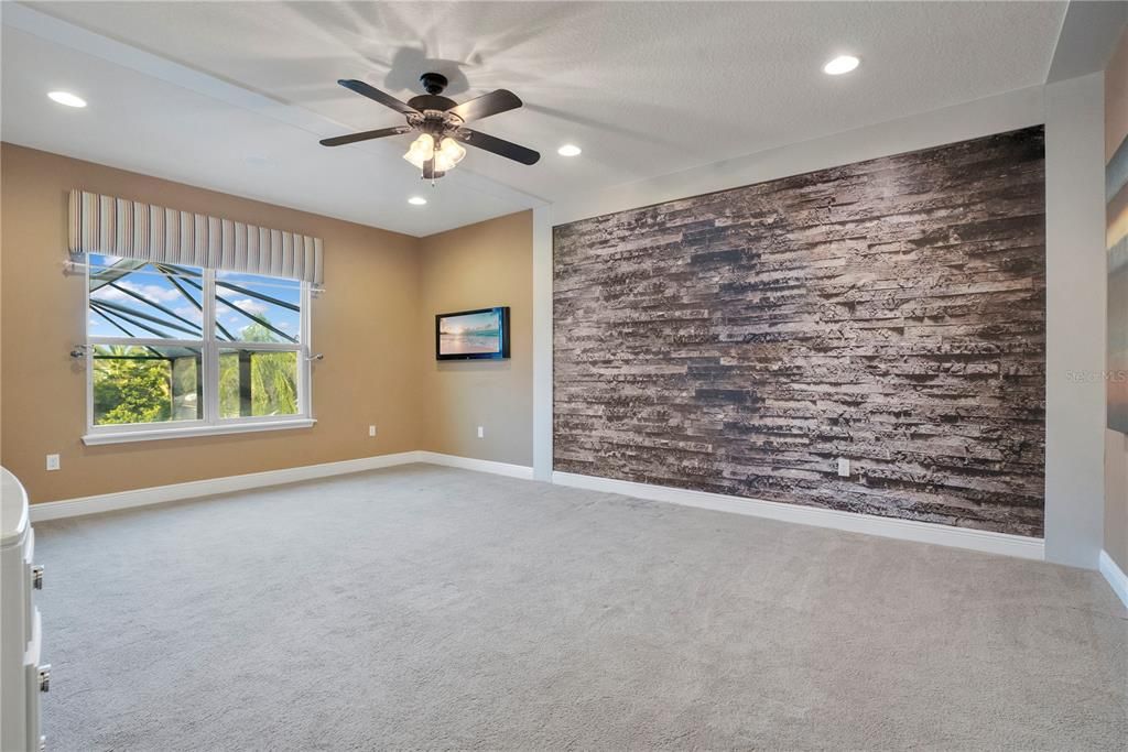 Empty room, Interior, Recessed Lighting, Stone Walls