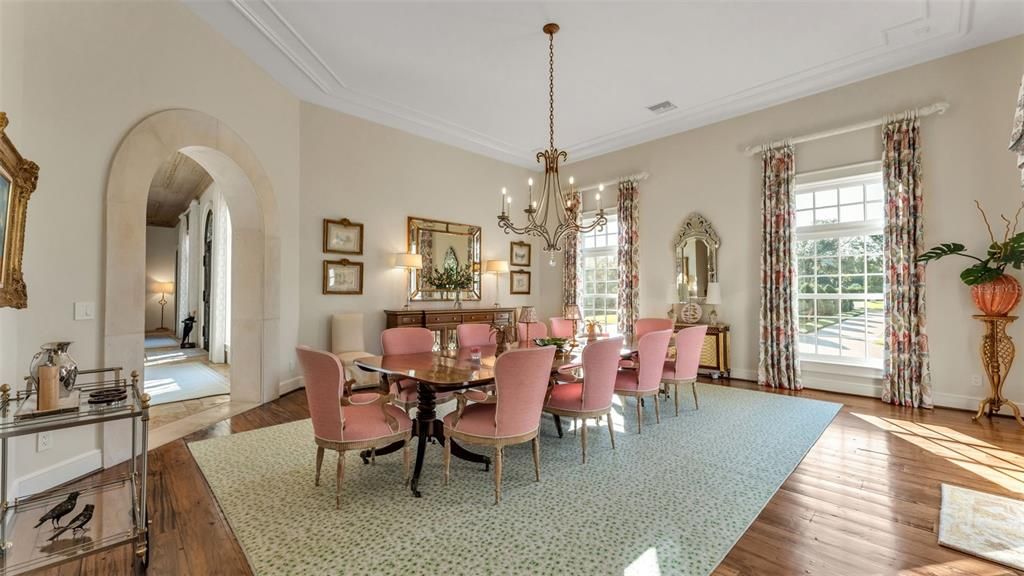 Chandelier, Dining room, Interior, Wood Texture Flooring