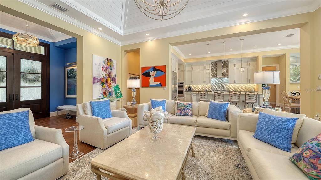 Interior, Kitchen, Living room, Pendant Lights, Recessed Lighting, Stainless Steel Appliances, Wood Texture Flooring