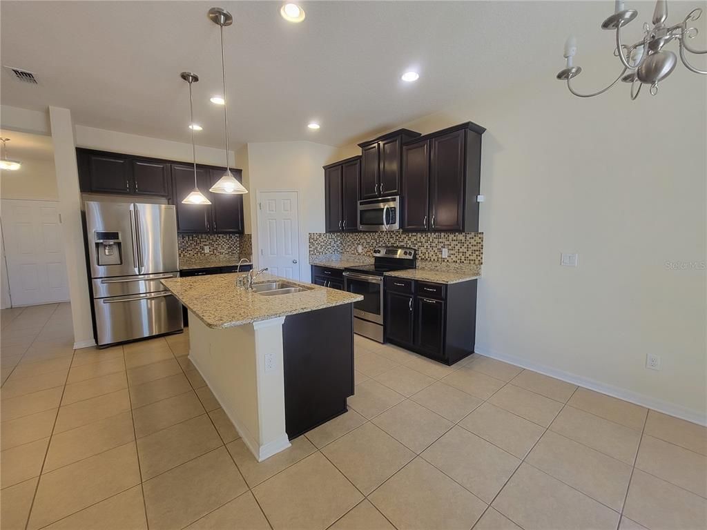 Interior, Kitchen, Pendant Lights, Recessed Lighting, Stainless Steel Appliances