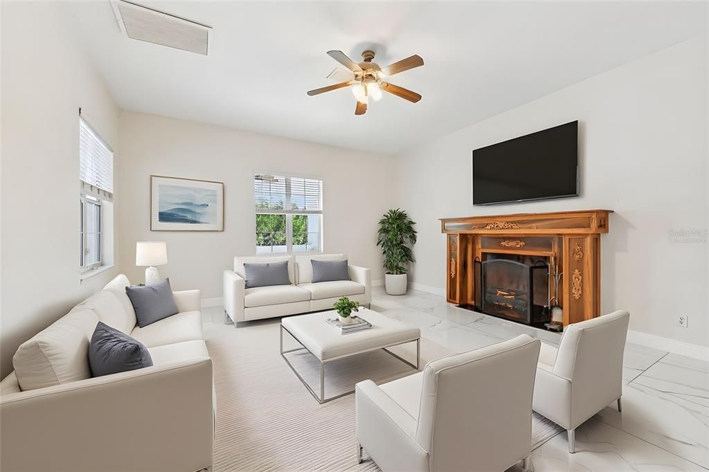 Fireplace, Interior, Living room, Marble