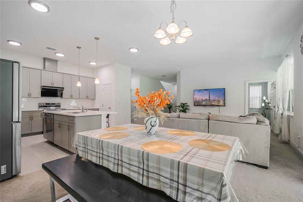 Interior, Kitchen, Living room, Pendant Lights, Recessed Lighting, Stainless Steel Appliances