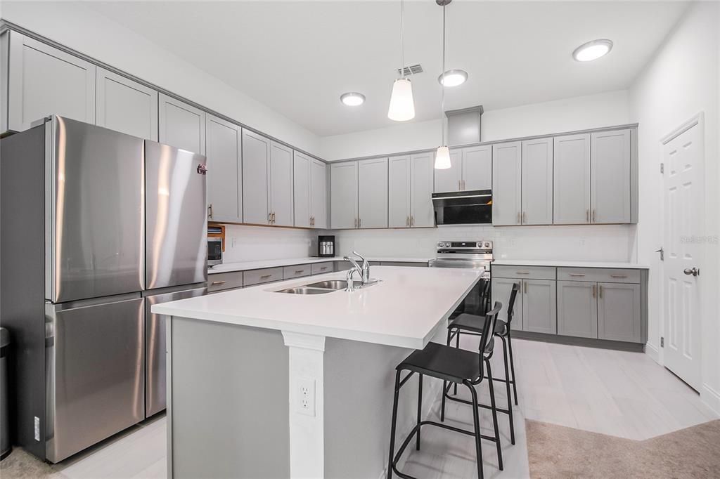 Interior, Kitchen, Pendant Lights, Recessed Lighting, Stainless Steel Appliances