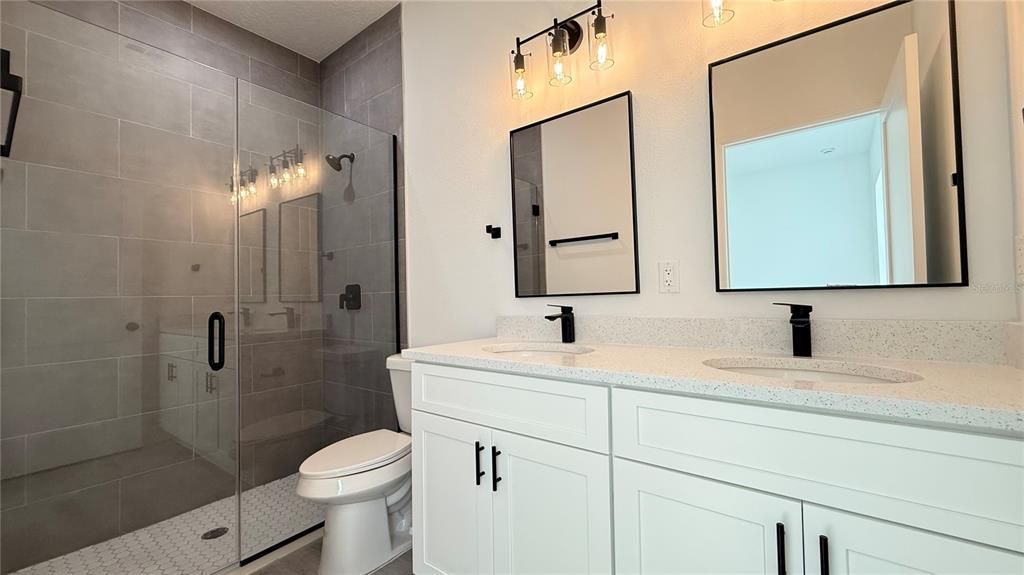 Bathroom, Dual Sink Vanities, Glass Shower, Interior