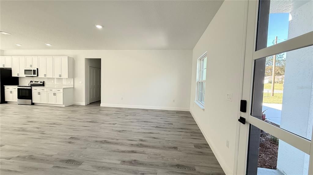 Interior, Kitchen, Recessed Lighting, Wood Texture Flooring