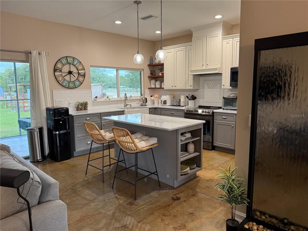 Interior, Kitchen, Pendant Lights, Recessed Lighting, Stainless Steel Appliances