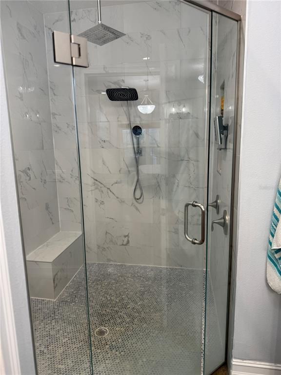 Bathroom, Glass Shower, Interior, Marble Walls