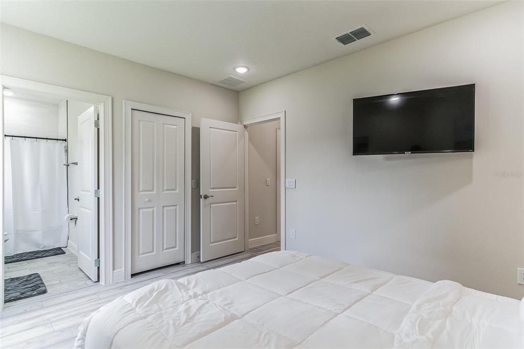 Bedroom, Interior, Marble, Recessed Lighting