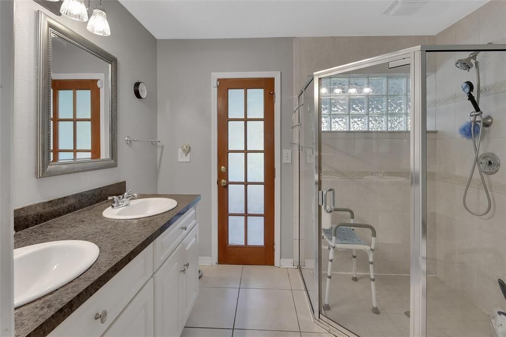 Bathroom, Dual Sink Vanities, Glass Shower, Interior