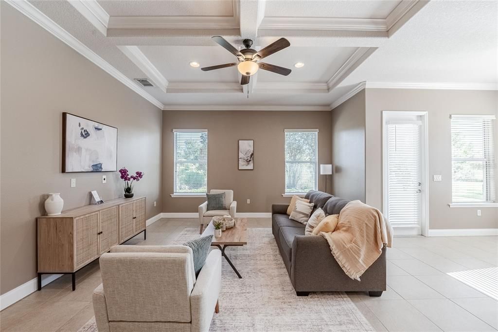 Interior, Living room, Recessed Lighting