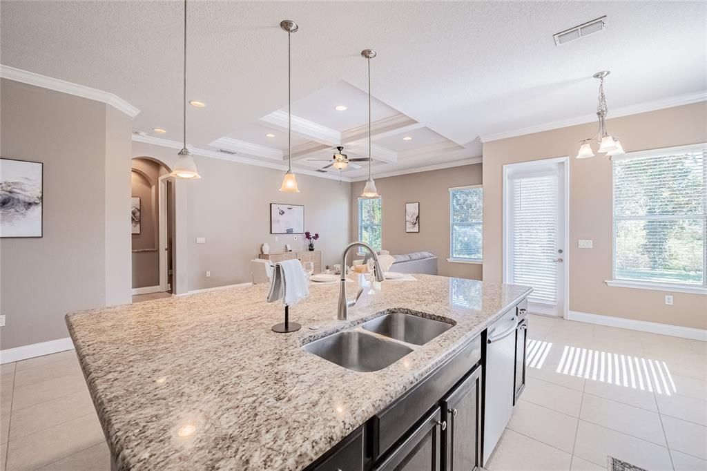 Dining room, Interior, Kitchen, Pendant Lights, Recessed Lighting