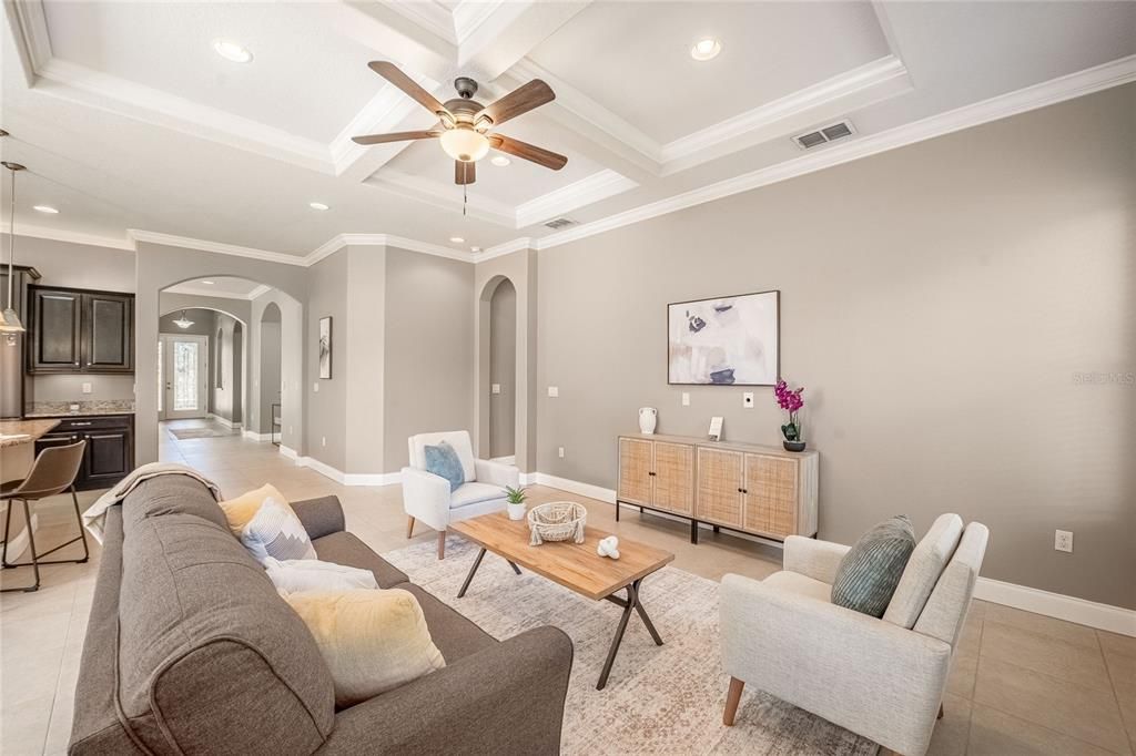 Interior, Kitchen, Living room, Recessed Lighting