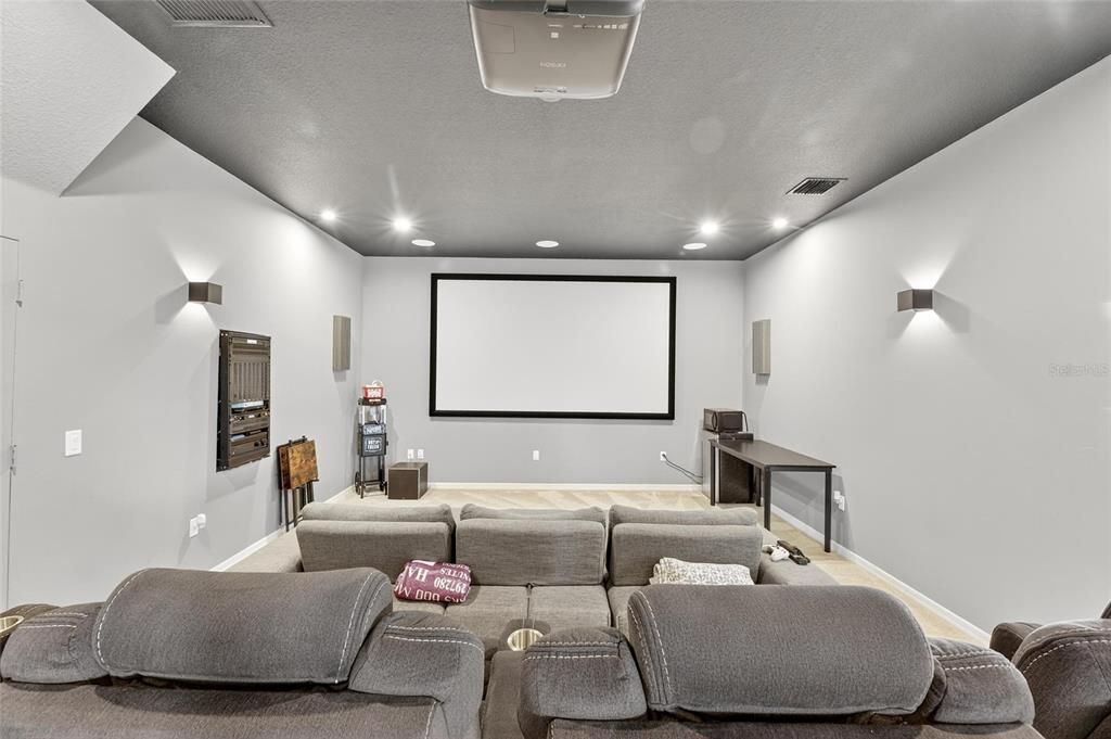 Interior, Projection Screen, Recessed Lighting, Theatre Room