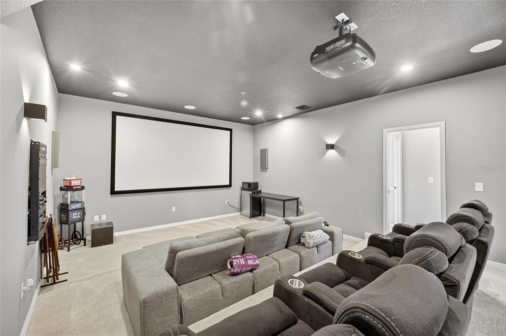 Interior, Projection Screen, Recessed Lighting, Theatre Room