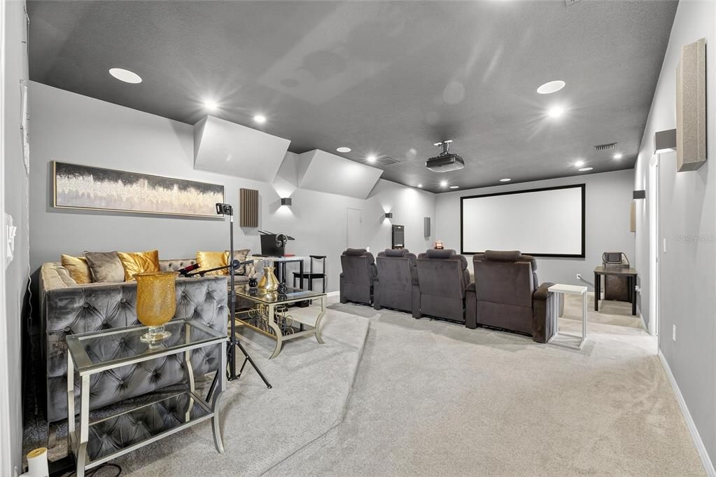 Interior, Projection Screen, Recessed Lighting, Theatre Room