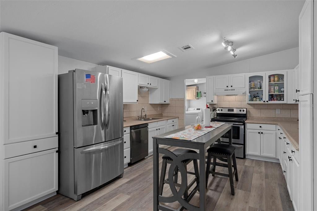 Interior, Kitchen, Stainless Steel Appliances, Wood Texture Flooring