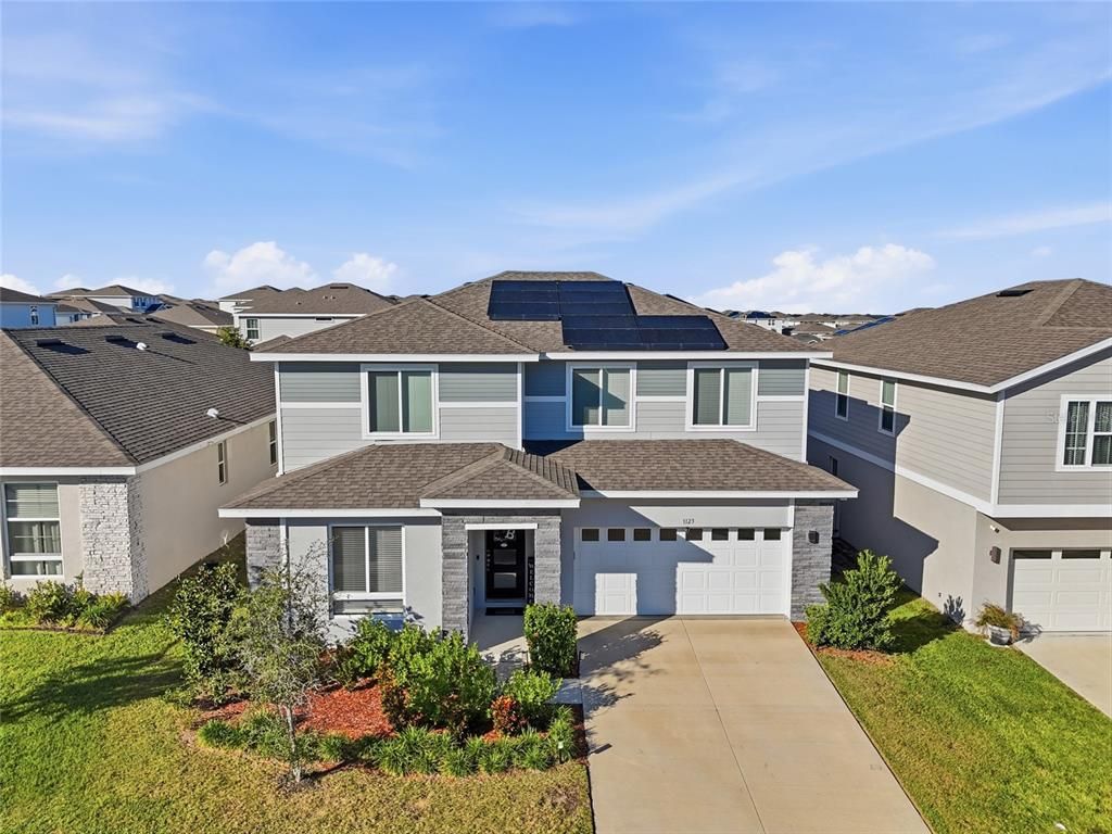 Attached, Exterior, Facade, Solar Panels, Farmhouse