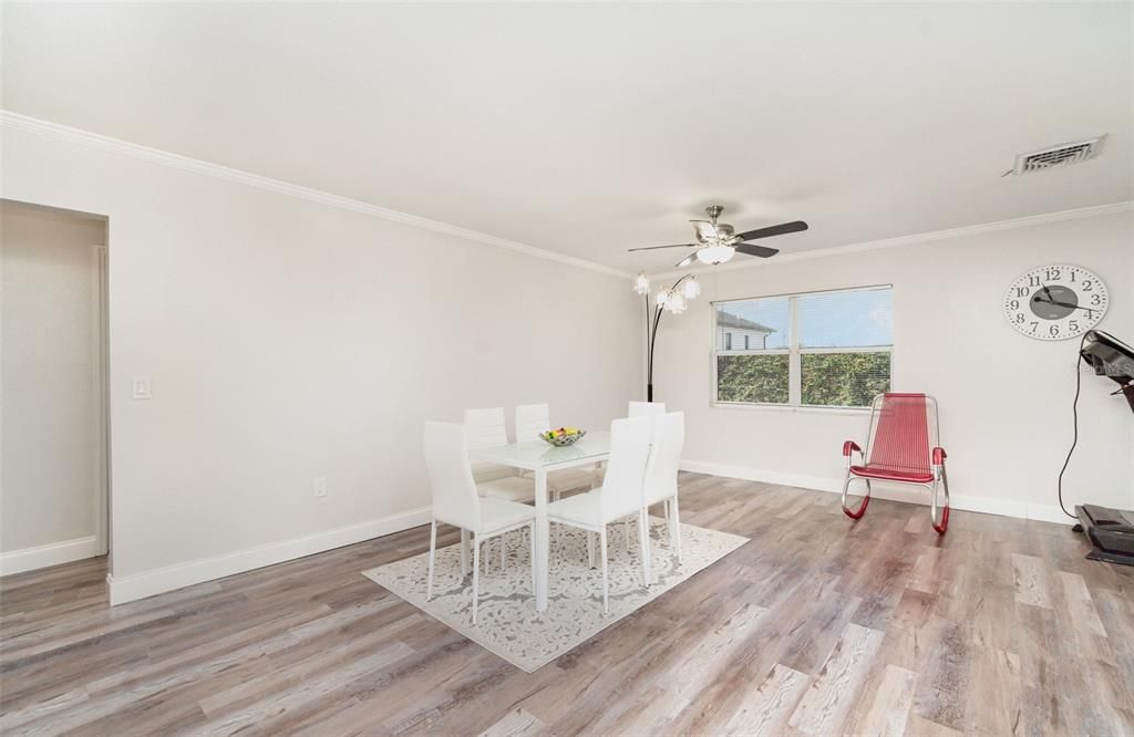 Dining room, Interior, Wood Texture Flooring