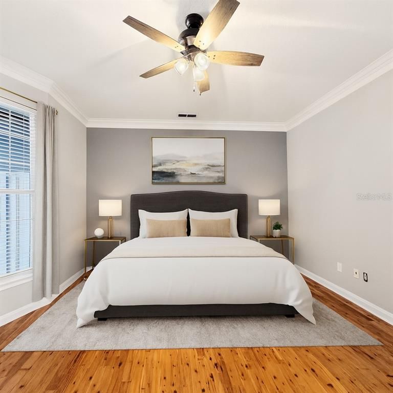 Bedroom, Interior, Wood Texture Flooring