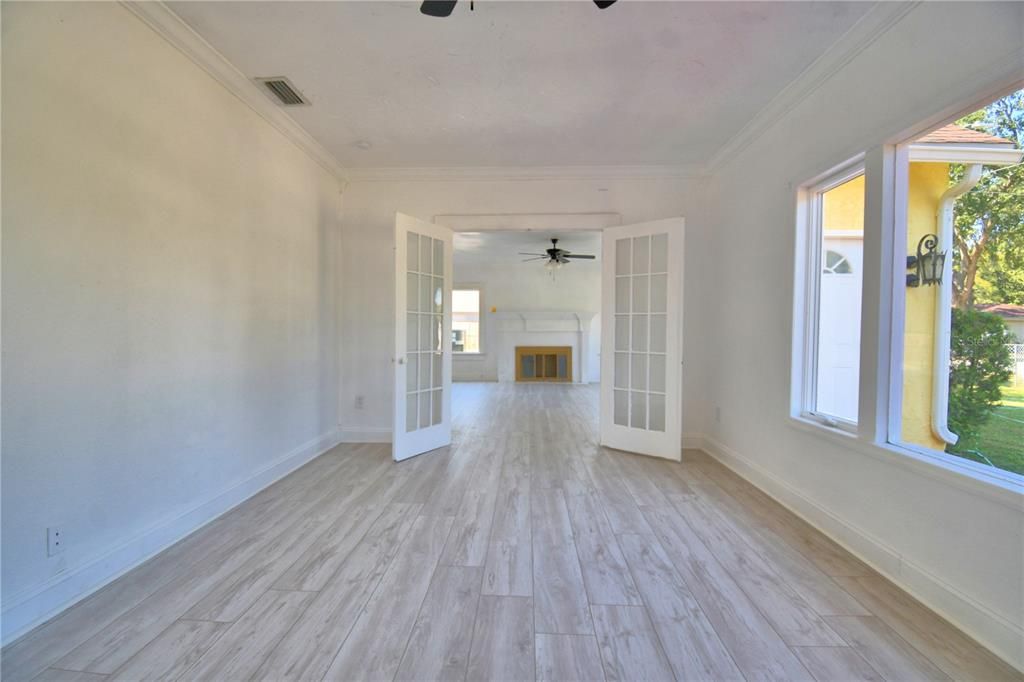 Empty room, Fireplace, Interior, Wood Texture Flooring