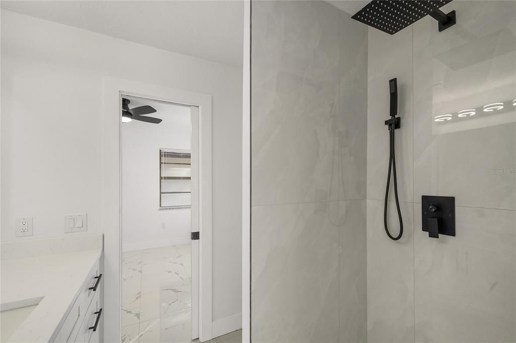 Bathroom, Glass Shower, Interior, Marble, Marble Walls