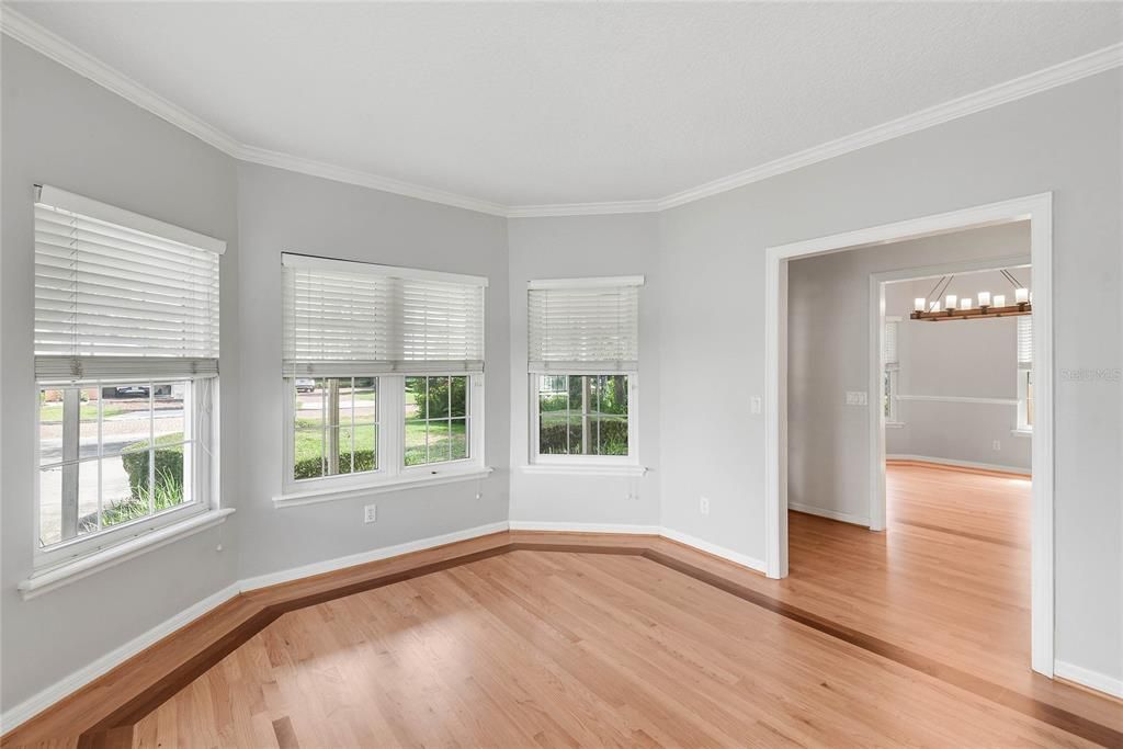 Chandelier, Empty room, Interior, Pendant Lights, Wood Texture Flooring