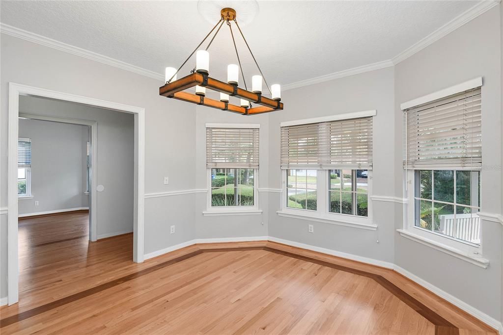 Chandelier, Empty room, Interior, Pendant Lights, Wood Texture Flooring