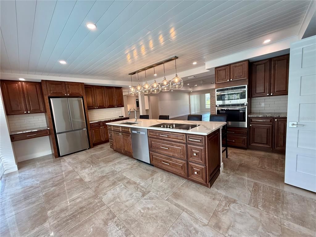 Interior, Kitchen, Pendant Lights, Recessed Lighting, Stainless Steel Appliances