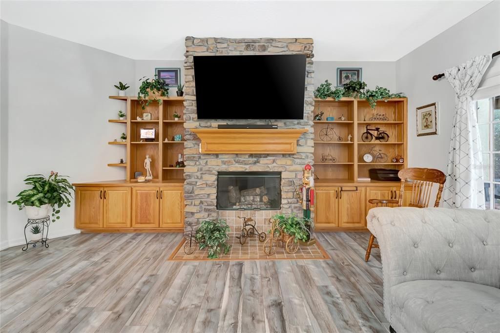 Fireplace, Interior, Wood Texture Flooring