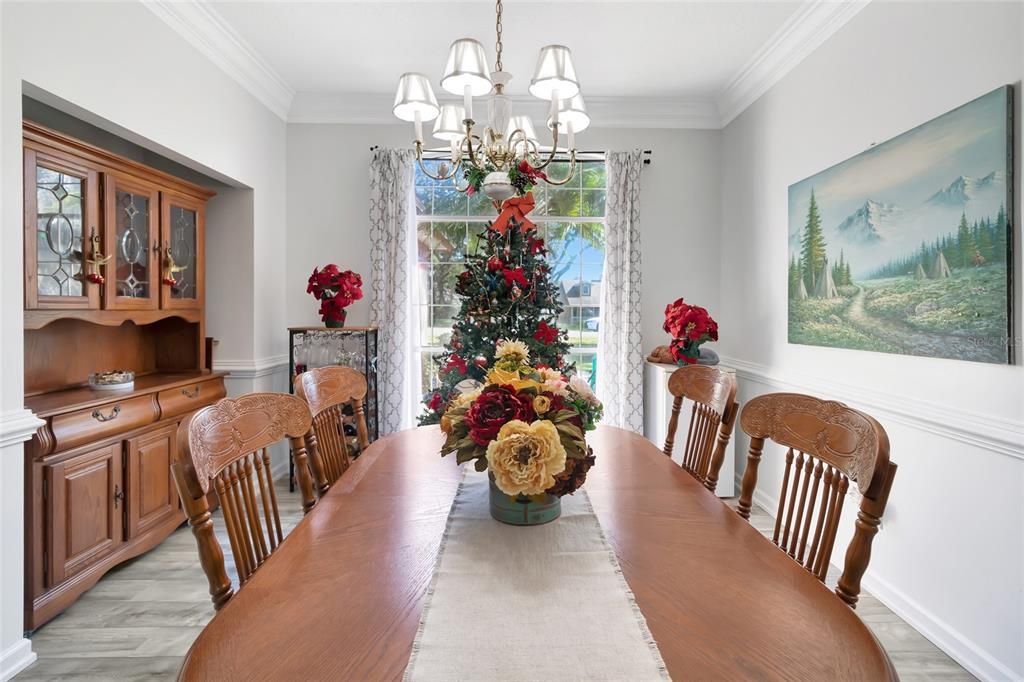 Chandelier, Dining room, Interior, Wood Texture Flooring