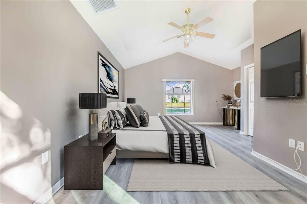 Bedroom, Interior, Wood Texture Flooring