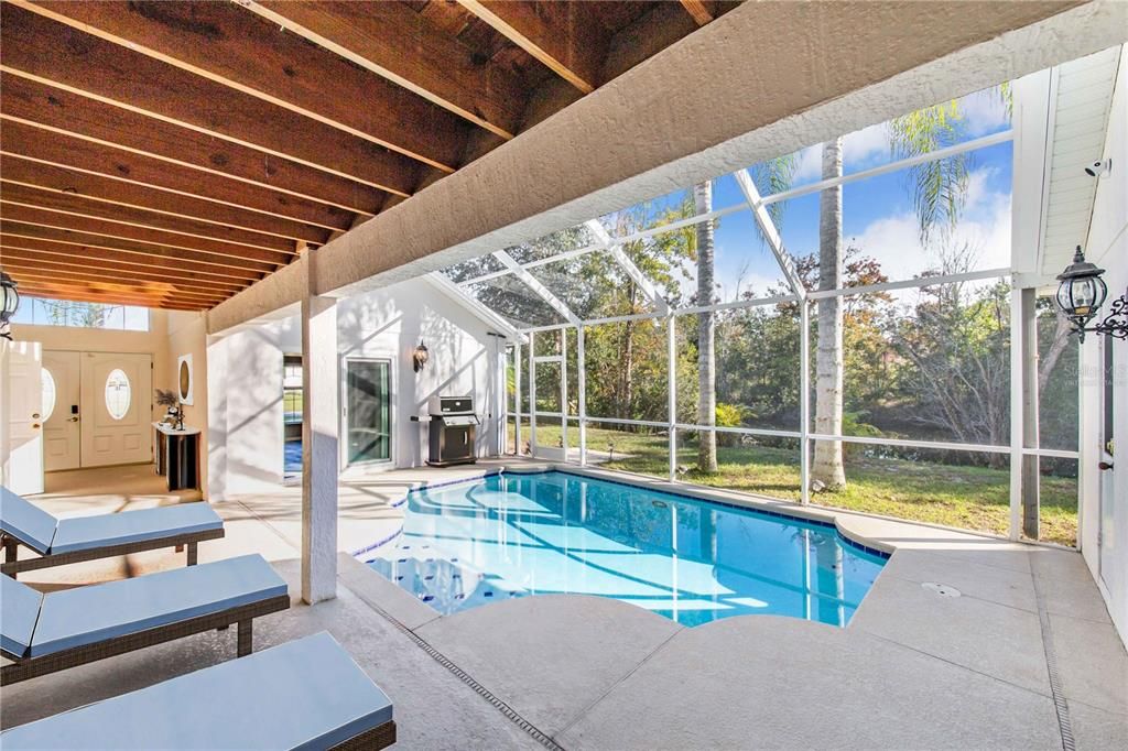 Glass Ceilings, Interior, Pool, Sun Room, Wooden Beams
