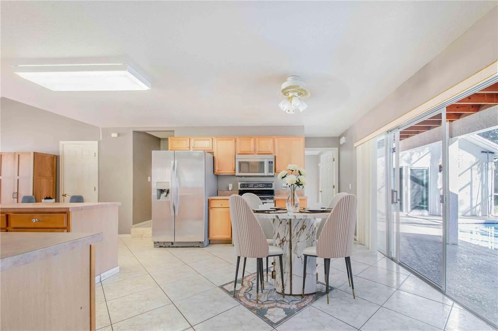 Dining room, Interior, Kitchen, Stainless Steel Appliances