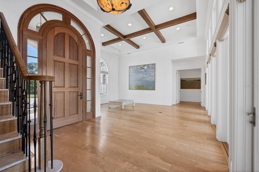 Interior, Recessed Lighting, Wooden Beams, Wood Texture Flooring