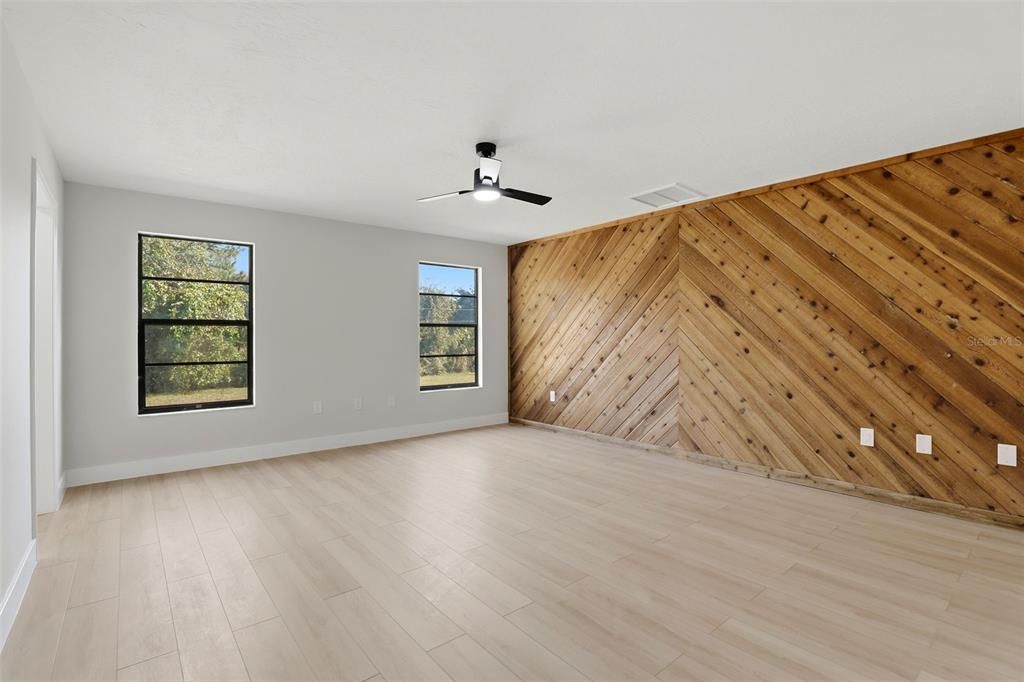 Empty room, Interior, Wood Texture Flooring, Wooden Walls