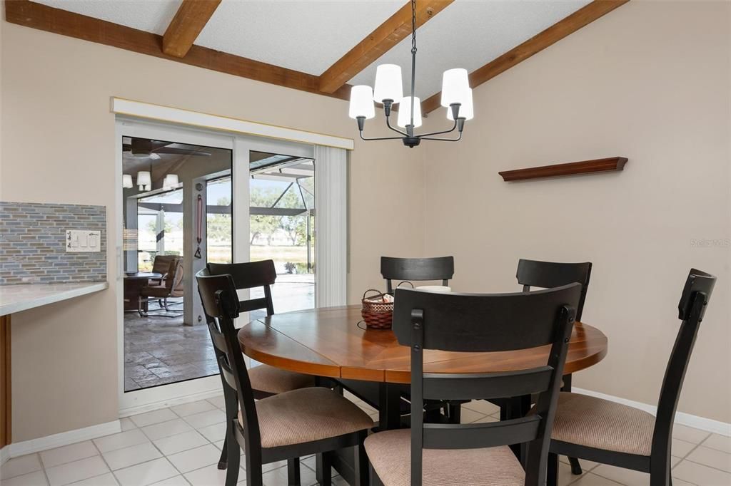 Chandelier, Dining room, Interior, Wooden Beams